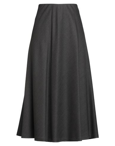 Brunello Cucinelli Woman Midi Skirt Charcoal Size 10 Virgin Wool, Elastane In Gray