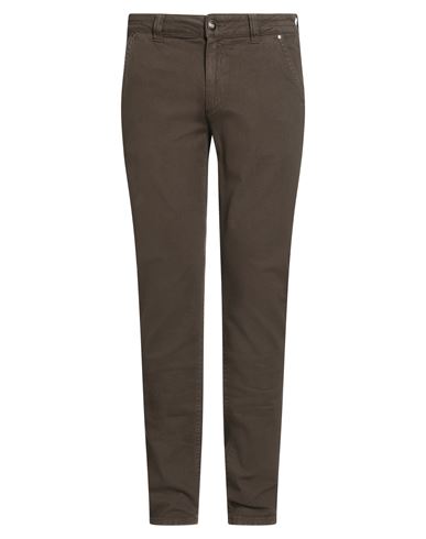 Barmas Man Pants Dark Brown Size 34 Cotton, Elastane In Brown