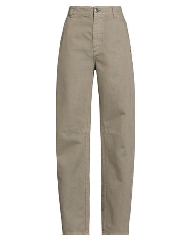 Brunello Cucinelli Woman Jeans Khaki Size 14 Cotton, Viscose, Polyester, Ecobrass, Leather In Nude
