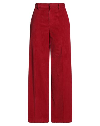 Brunello Cucinelli High-rise Cotton Corduroy Wide-leg Pants In Red