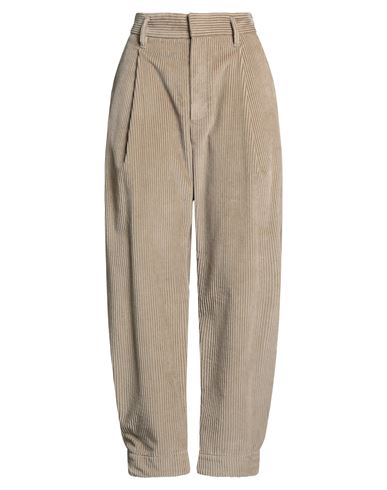Brunello Cucinelli Woman Pants Sand Size 10 Cotton, Ecobrass, Leather In Animal Print