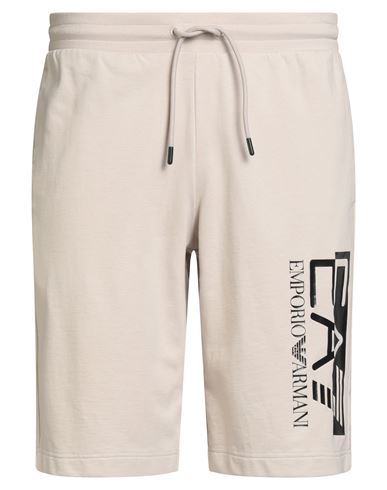 Ea7 Man Shorts & Bermuda Shorts Beige Size Xxl Cotton In Neutral