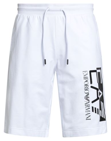 Ea7 Man Shorts & Bermuda Shorts White Size 3xl Cotton In Multi
