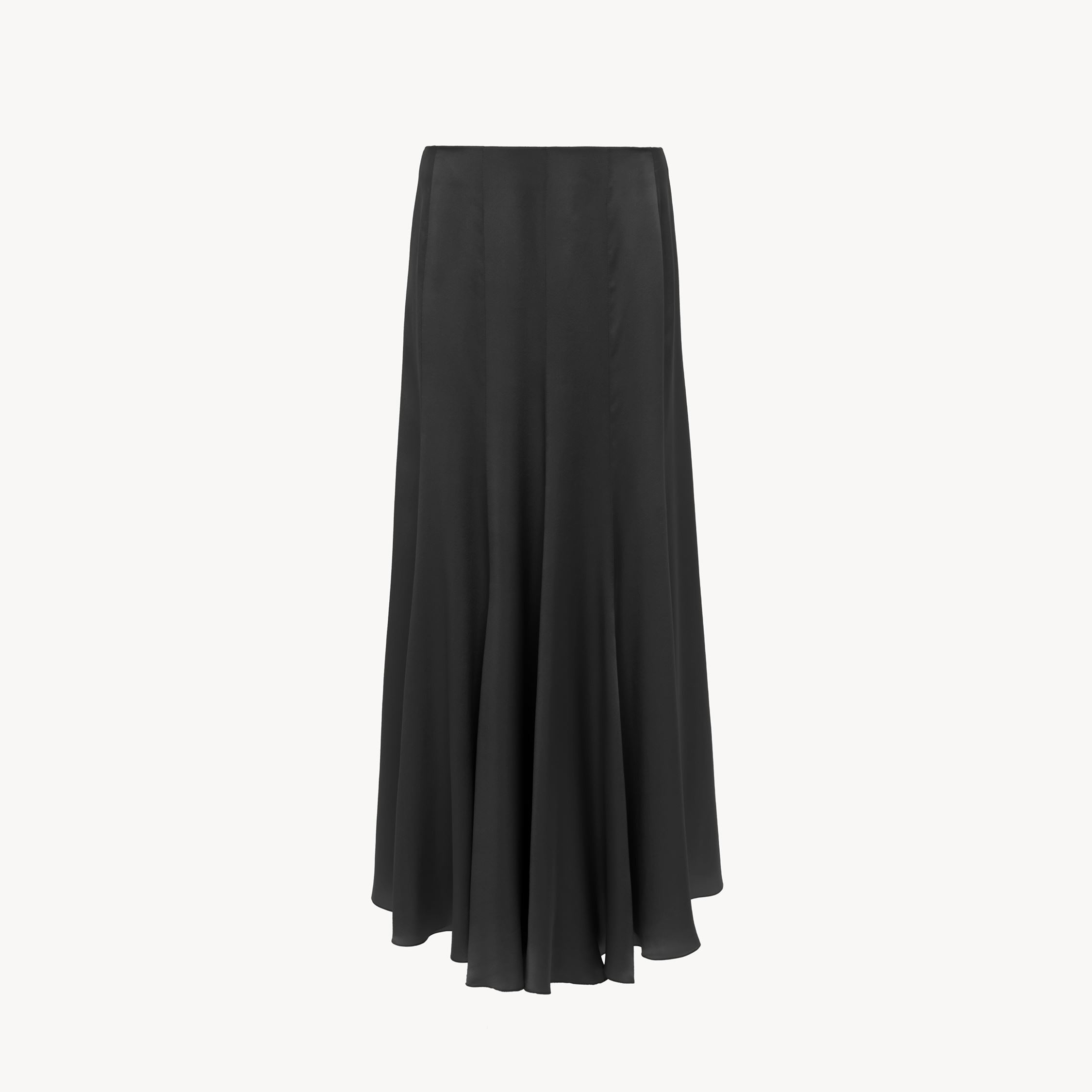 Chloé Fluid Maxi Skirt In Washed Silk Satin Black Size 8 100% Silk In Black