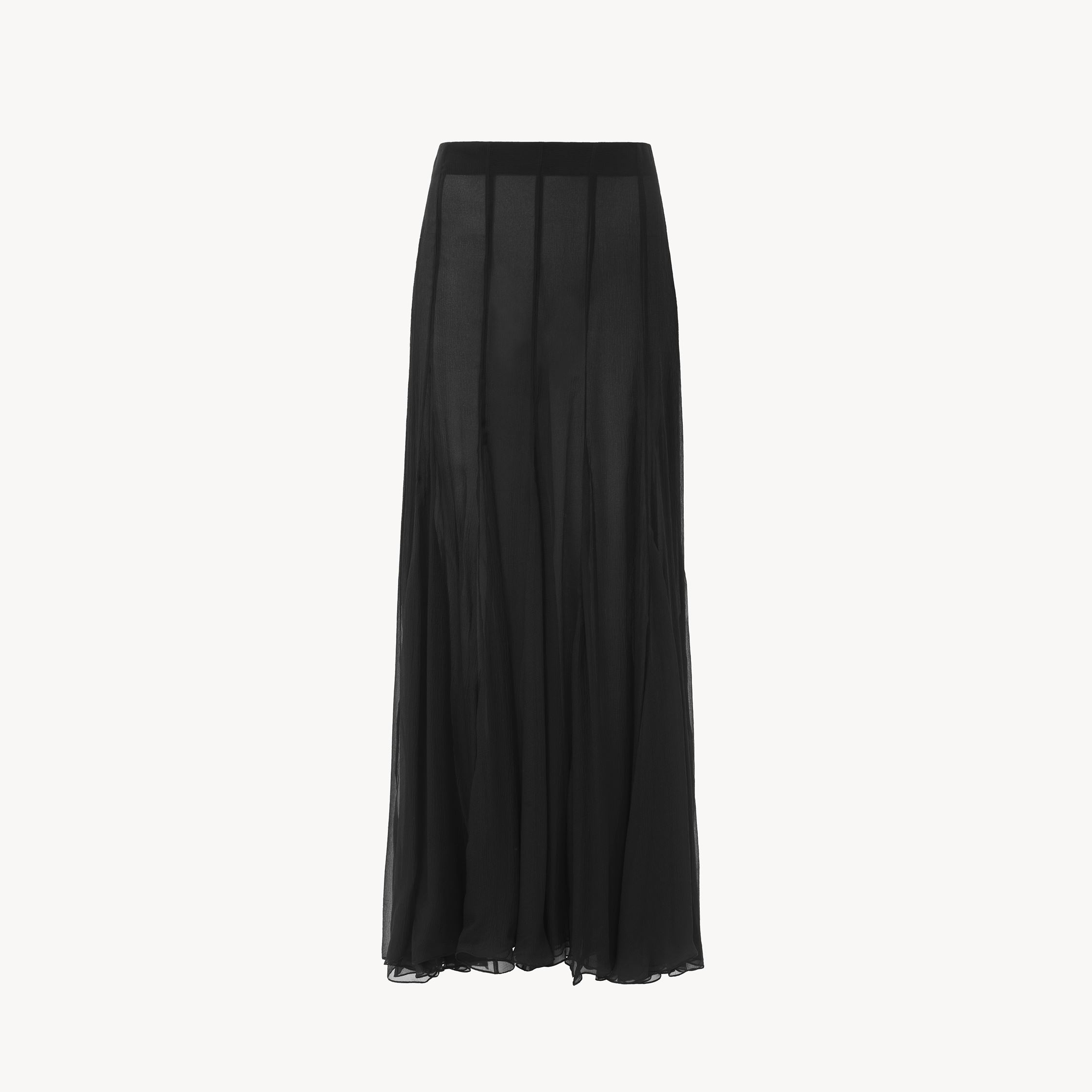 Chloé Organic Silk Mousseline Maxi Skirt In Black