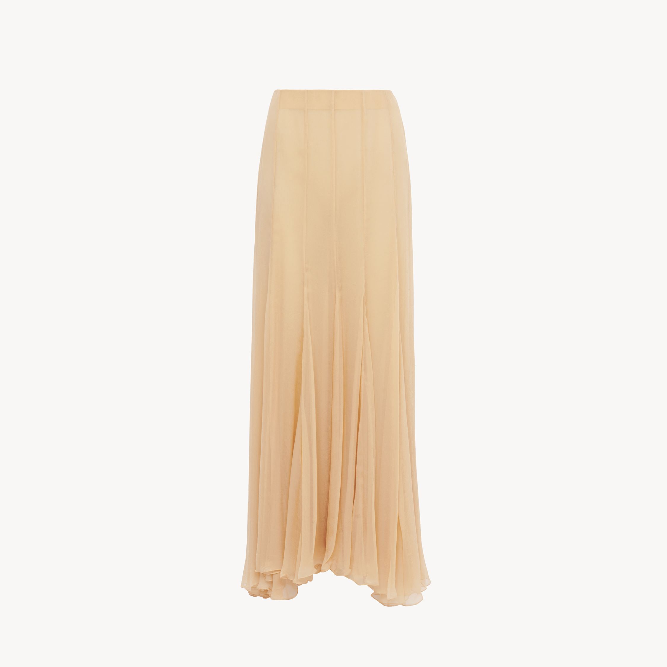 Chloé Fluid Maxi Skirt In Silk Mousseline In Neutral