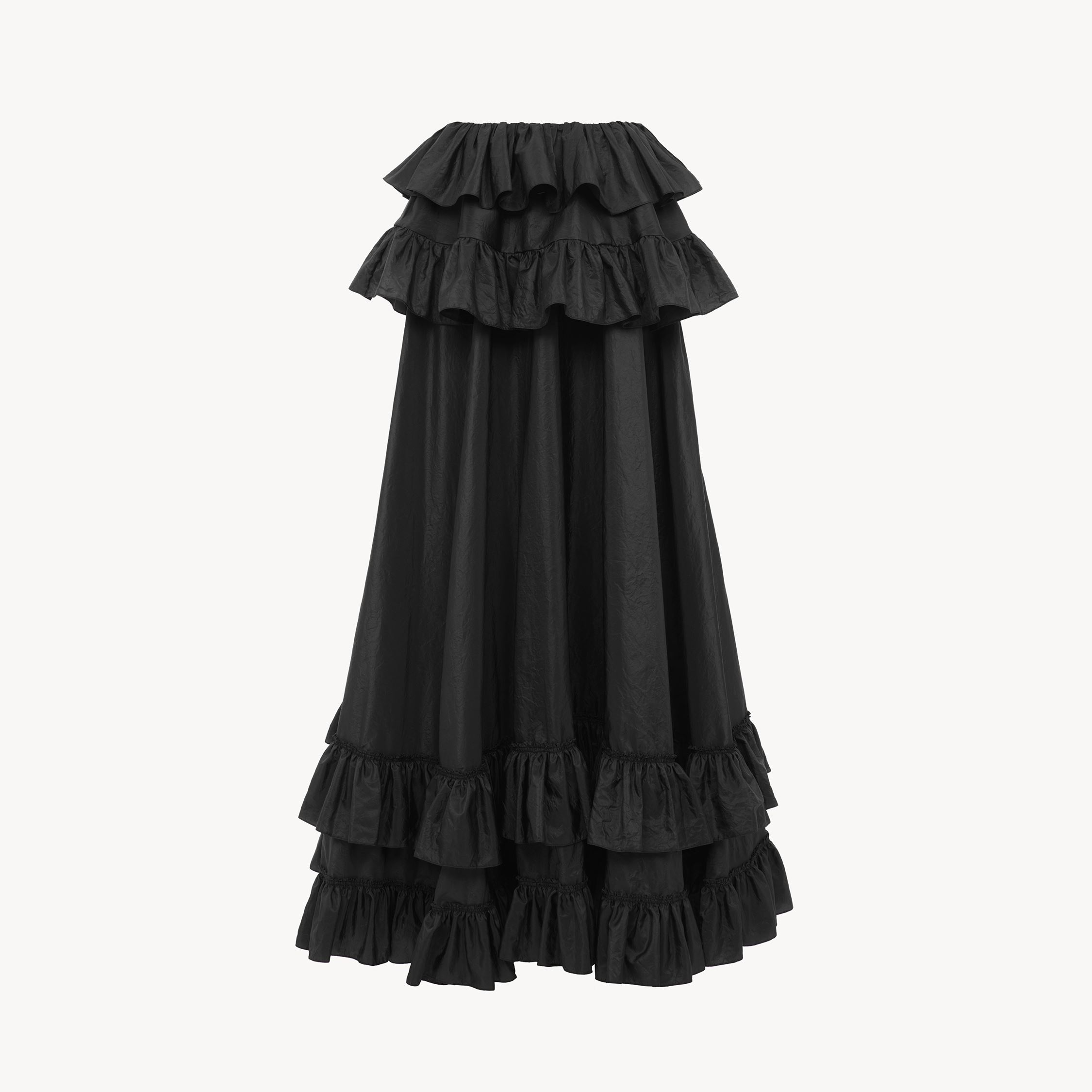 Chloé Ruffled Silk Maxi Skirt In Black