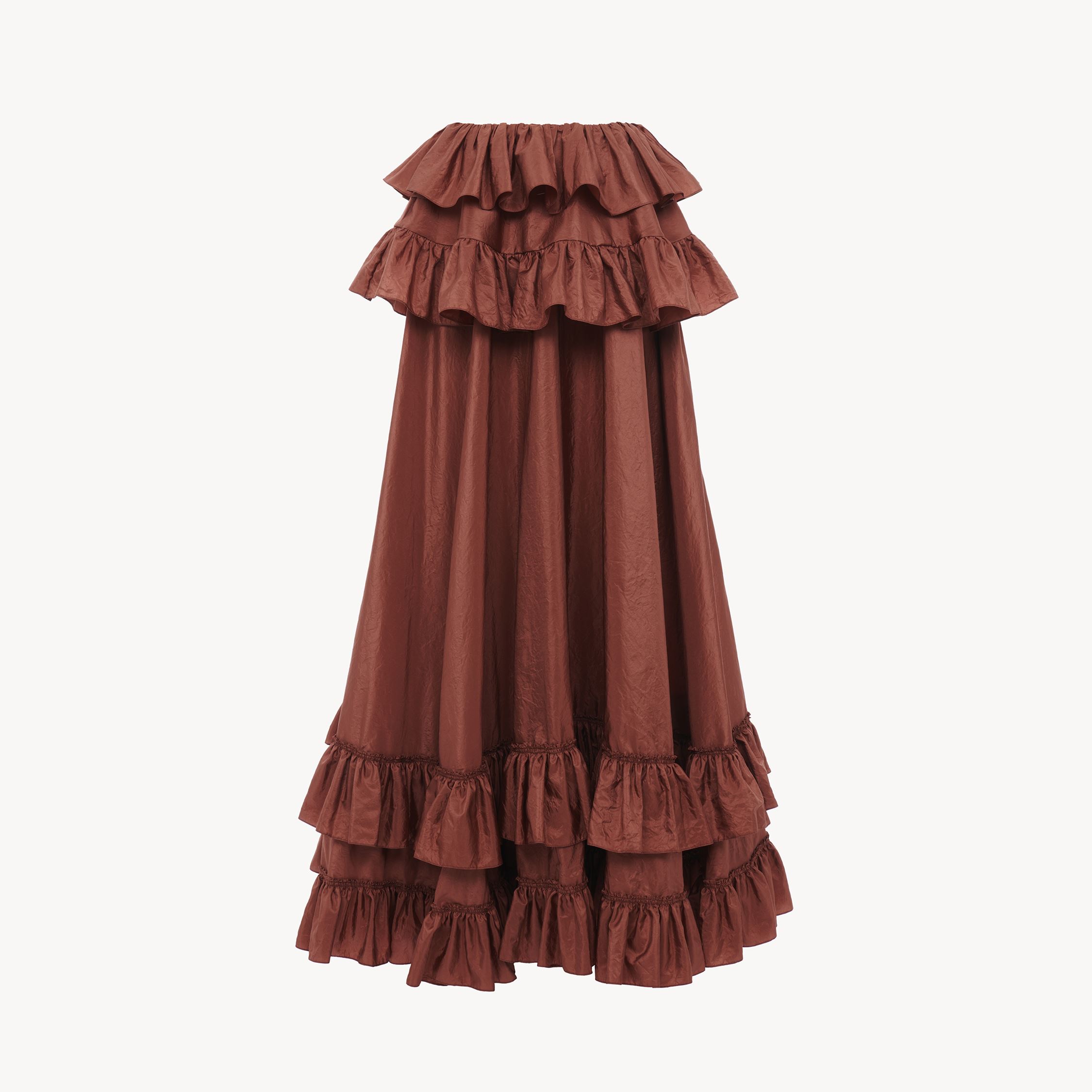 Chloé Ruffled Tiered Silk-taffeta Maxi Skirt In Pink