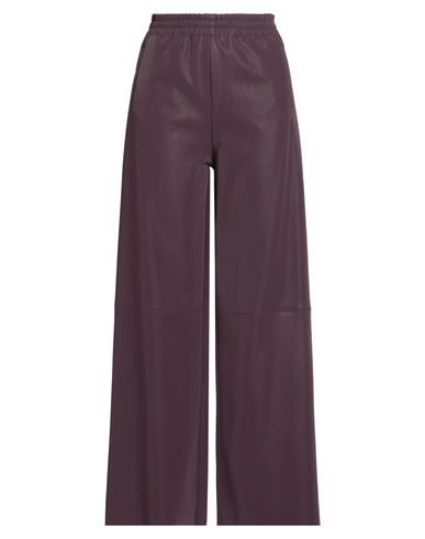 Haveone Woman Pants Plum Size M Polyester, Polyurethane In Purple