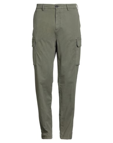 Clark Man Pants Military Green Size 38 Cotton, Elastane In Green