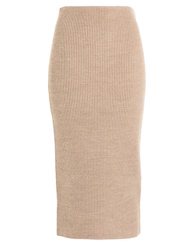 Tensione In Woman Midi Skirt Beige Size Onesize Acrylic, Wool, Viscose, Alpaca Wool In Neutral