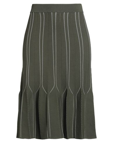 Elisabetta Franchi Woman Midi Skirt Military Green Size 10 Viscose, Polypropylene, Polyester