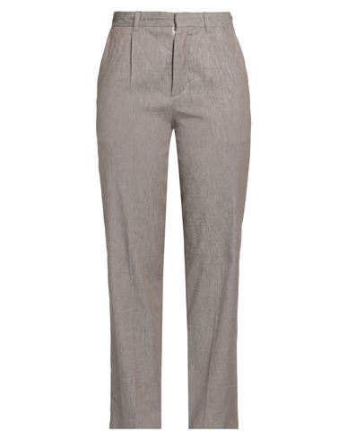 Federico Cina Woman Pants Light Brown Size 10 Cotton, Linen, Elastane In Gray