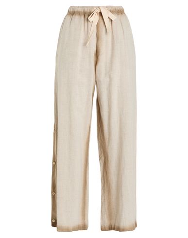Federico Cina Woman Pants Beige Size M Linen, Cotton In Neutral