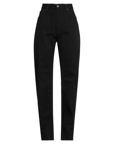 Valentino Garavani Le Noir Woman Jeans Black Size 26 Cotton, Calfskin In Black