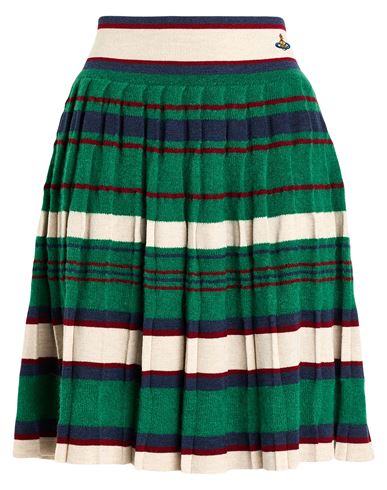 Vivienne Westwood Woman Mini Skirt Green Size S Virgin Wool, Alpaca Wool, Mohair Wool, Polyamide In Green