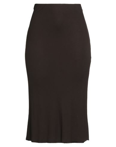 Khaite Woman Midi Skirt Dark Brown Size L Viscose In Brown