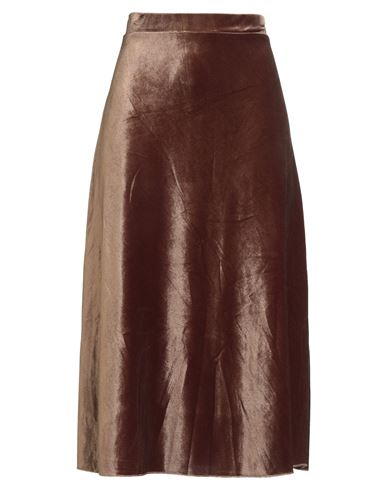 Tensione In Woman Midi Skirt Brown Size M Polyester, Elastane In Brown