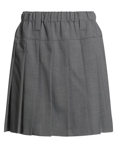 Brunello Cucinelli Woman Mini Skirt Grey Size 8 Polyester, Virgin Wool In Gray