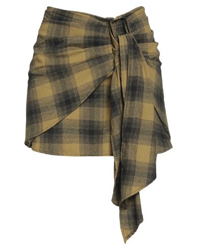 Haveone Woman Mini Skirt Military Green Size M Cotton, Polyester In Multi