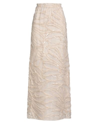 Brunello Cucinelli Woman Maxi Skirt Beige Size 8 Silk, Mohair Wool, Polyamide, Wool In Neutral