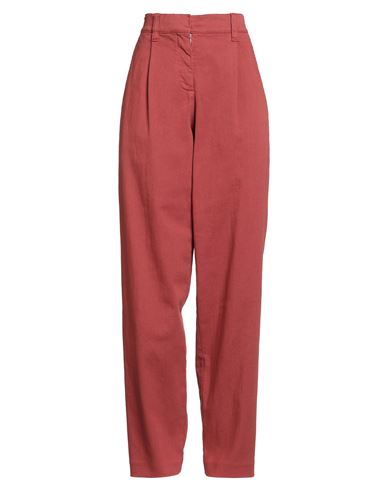 Brunello Cucinelli Woman Jeans Brick Size 8 Cotton, Elastane In Red