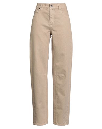 Brunello Cucinelli Woman Jeans Beige Size 10 Cotton, Viscose, Polyester In Brown