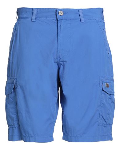 Napapijri Man Shorts & Bermuda Shorts Bright Blue Size 34 Cotton In Blue