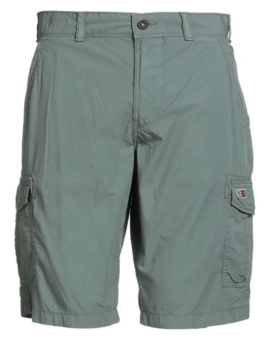 Napapijri Man Shorts & Bermuda Shorts Military Green Size 35 Cotton In Green