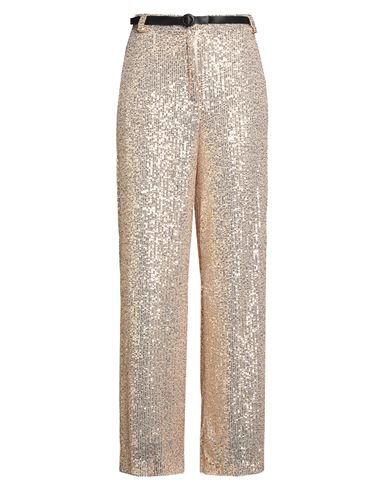 Tensione In Woman Pants Gold Size M Polyester In Gold