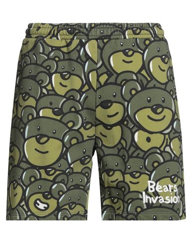 Inbetweeners Man Shorts & Bermuda Shorts Military Green Size Xl Cotton In Green