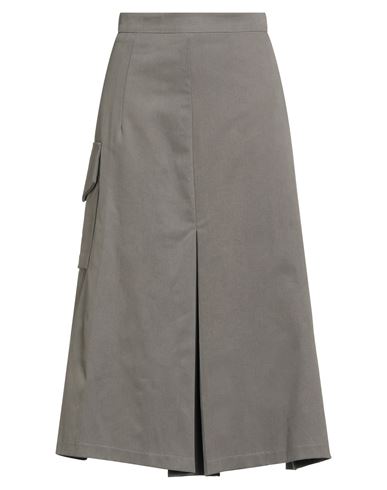 Tensione In Woman Midi Skirt Grey Size M Cotton In Gray