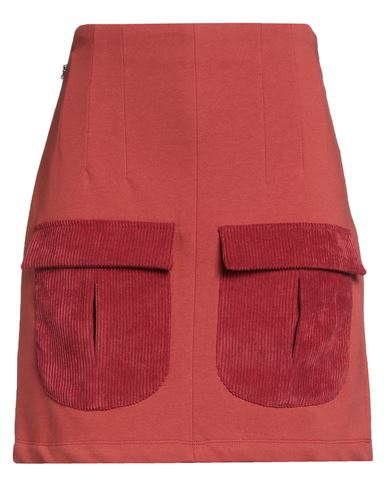 Jijil Woman Mini Skirt Brick Size 8 Polyester, Polyamide, Elastane In Burgundy