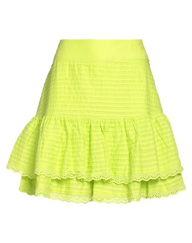 Farm Rio Woman Mini Skirt Lime Green Size M Cotton