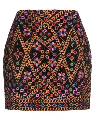 Farm Rio Woman Mini Skirt Black Size Xl Cotton In Black
