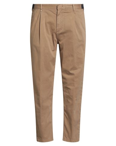 Berna Man Pants Camel Size 40 Cotton, Elastane In Brown