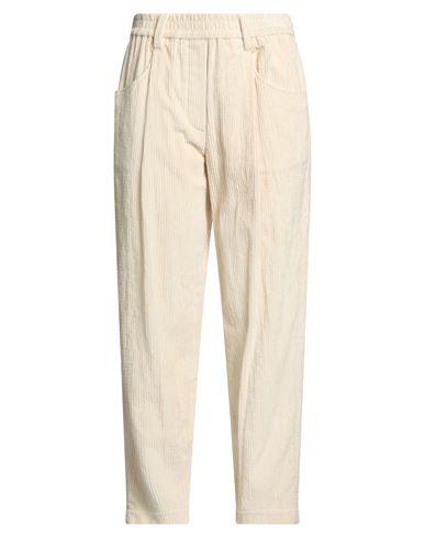 Brunello Cucinelli Woman Pants Cream Size 10 Cotton, Elastane In Neutral