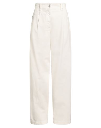 Brunello Cucinelli Woman Jeans Ivory Size 14 Cotton, Elastane In Neutral
