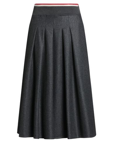 Brunello Cucinelli Woman Midi Skirt Charcoal Size 6 Virgin Wool In Black
