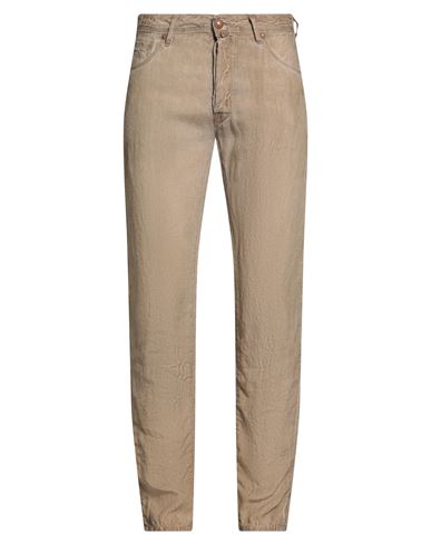 Jacob Cohёn Man Pants Sand Size 33 Linen In Neutral