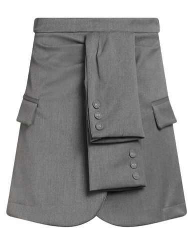 Tensione In Woman Mini Skirt Grey Size M Polyester, Viscose, Elastane In Gray