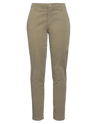 Kocca Woman Pants Military Green Size 30 Cotton, Elastane, Polyurethane, Polyester, Viscose In Green