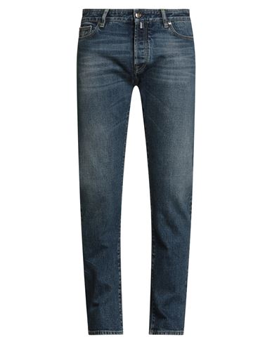 Moorer Man Jeans Blue Size 33 Cotton, Polyurethane In Blue