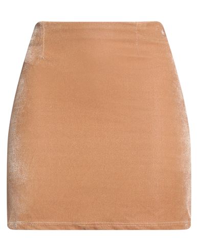 Tensione In Woman Mini Skirt Camel Size S Polyester, Elastane In Orange