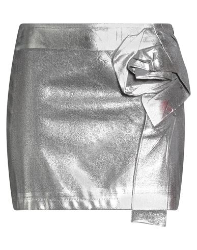Tensione In Woman Mini Skirt Grey Size M Polyester, Viscose, Elastane In Metallic