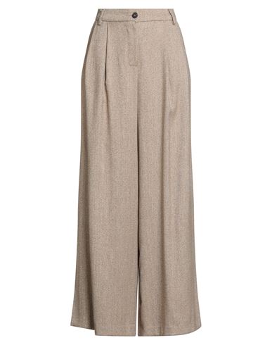 Tensione In Woman Pants Khaki Size L Polyester, Viscose, Elastane In Brown
