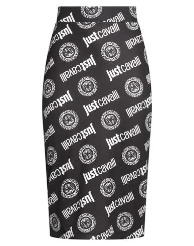 Just Cavalli Woman Midi Skirt Black Size 10 Polyester, Elastane