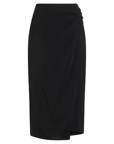 8pm Woman Midi Skirt Black Size L Rayon, Polyester