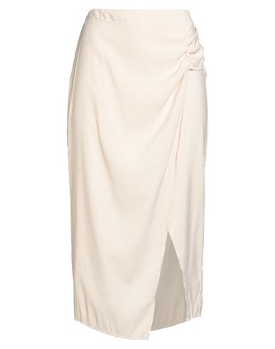 8pm Woman Midi Skirt Cream Size S Rayon, Polyester In Neutral