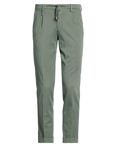 Barbati Man Pants Sage Green Size 28 Cotton, Elastane In Green